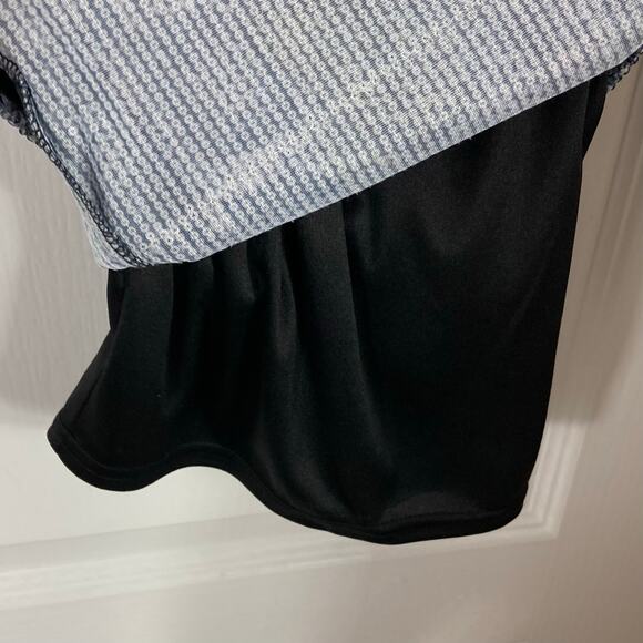 NWOT ASOS Dress 4 Blue Iridescent Sequins Snakeskin High-Neck Shoulder-Pad Zip - Picture 10 of 16